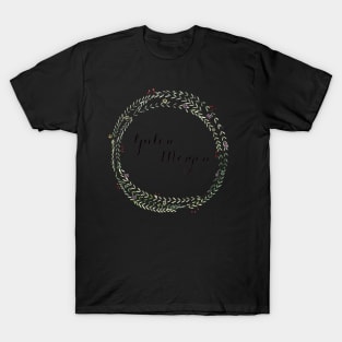 Guten Morgen German Brush Script with Flower Wreath T-Shirt